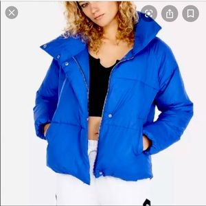 Express Royal Blue Puffer Jacket NWOT SIZE SMALL